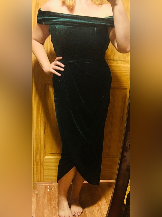 SHEIN Dresses & Skirts - Elegant Dark Green Velvet Maxi Dress